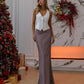 Satin maxi skirt in mocha