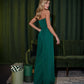 Emerald corset jumpsuit with slits