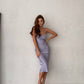 Lilac dress-combination with an open back