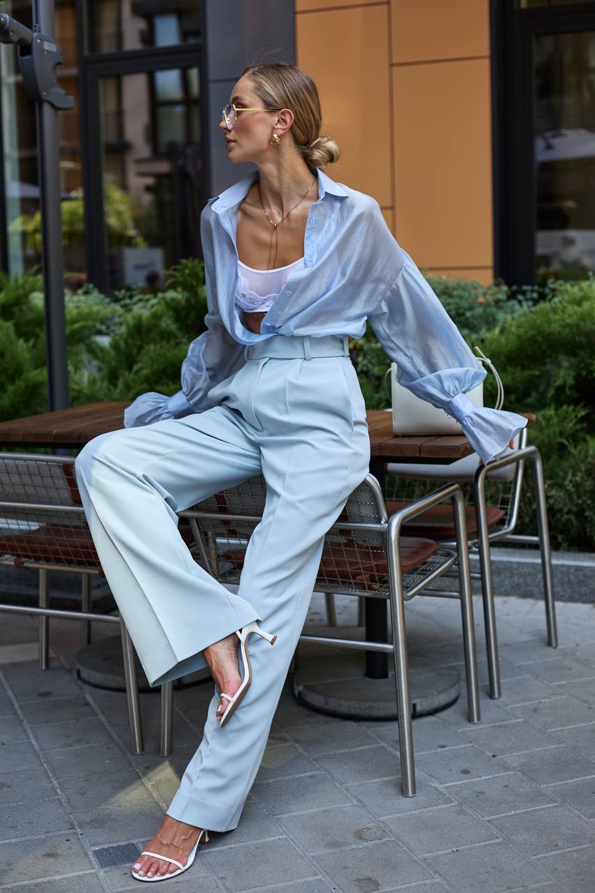 Blue transparent shirt