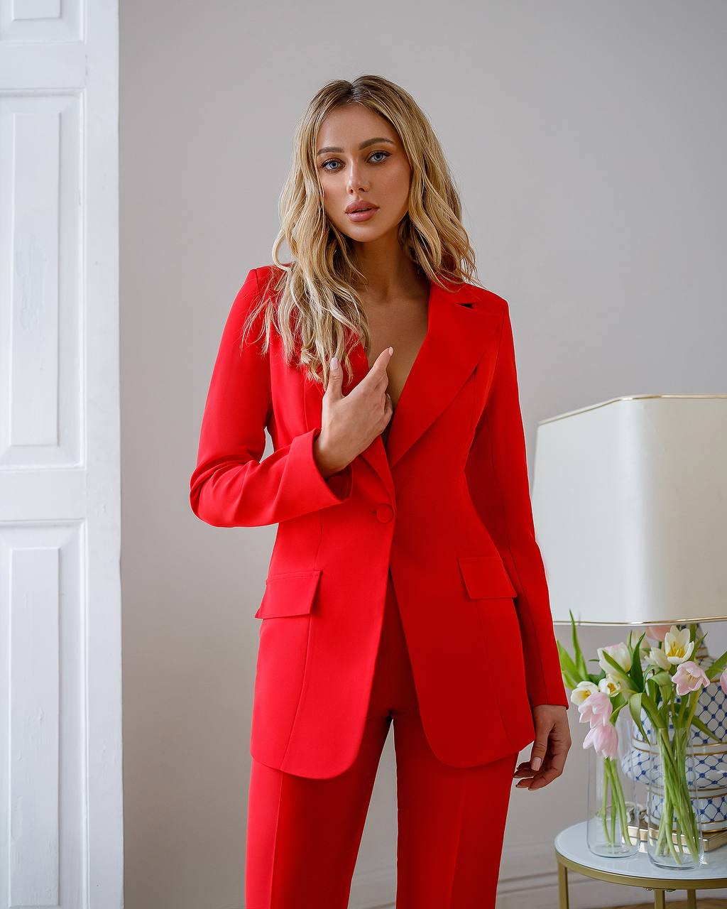 Red classic suit deuce