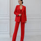 Red three-piece suit with a top