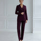 Burgundy three-piece suit with vest