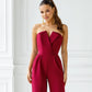 Burgundy corset jumpsuit