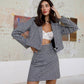 Suit crop jacket and mini skirt