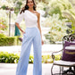 Blue wide trousers