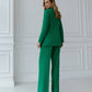 Green three-piece suit with a top