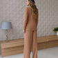 Suit with wide pants and belt included