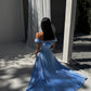 Blue maxi dress with slit