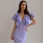 Lavender silhouette dress with a collar