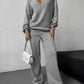 Gray knitted suit