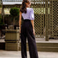 Black wide trousers