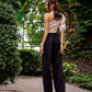 Black wide trousers