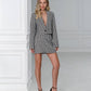 Suit crop jacket and mini skirt