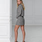 Suit crop jacket and mini skirt