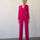 Crimson suit with wide trousers and belt included