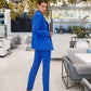 Blue suit double-breasted jacket and trousers