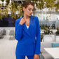 Blue suit double-breasted jacket and trousers