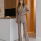 A classic suit with flared pants