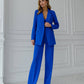 Blue three-piece suit with a top