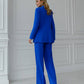 Blue three-piece suit with a top