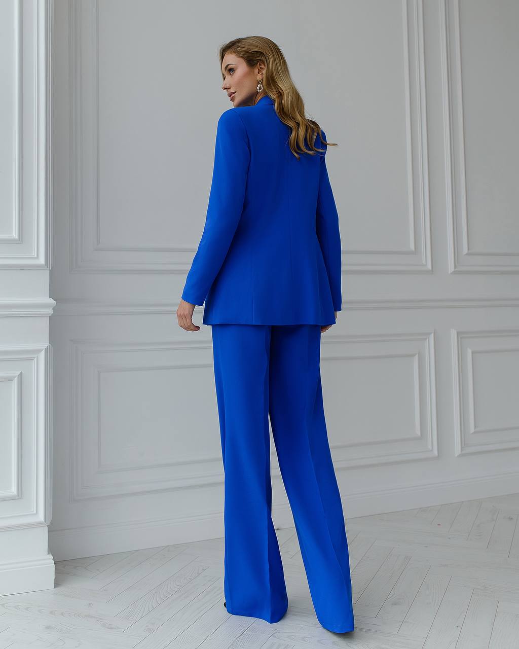 Blue three-piece suit with a top