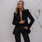 Black suit jacket and flared pants