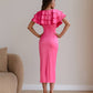 Raspberry silhouette dress with collar