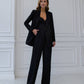 Black three-piece suit with a top