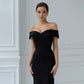 Black dress with open shoulders 