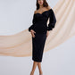 Black dress with voluminous sleeves