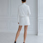 Milk suit crop jacket and skirt-shorts