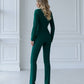 Green suit double-breasted jacket and trousers