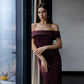 Burgundy maxi evening dress