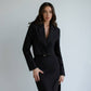 Black suit crop jacket and pencil skirt