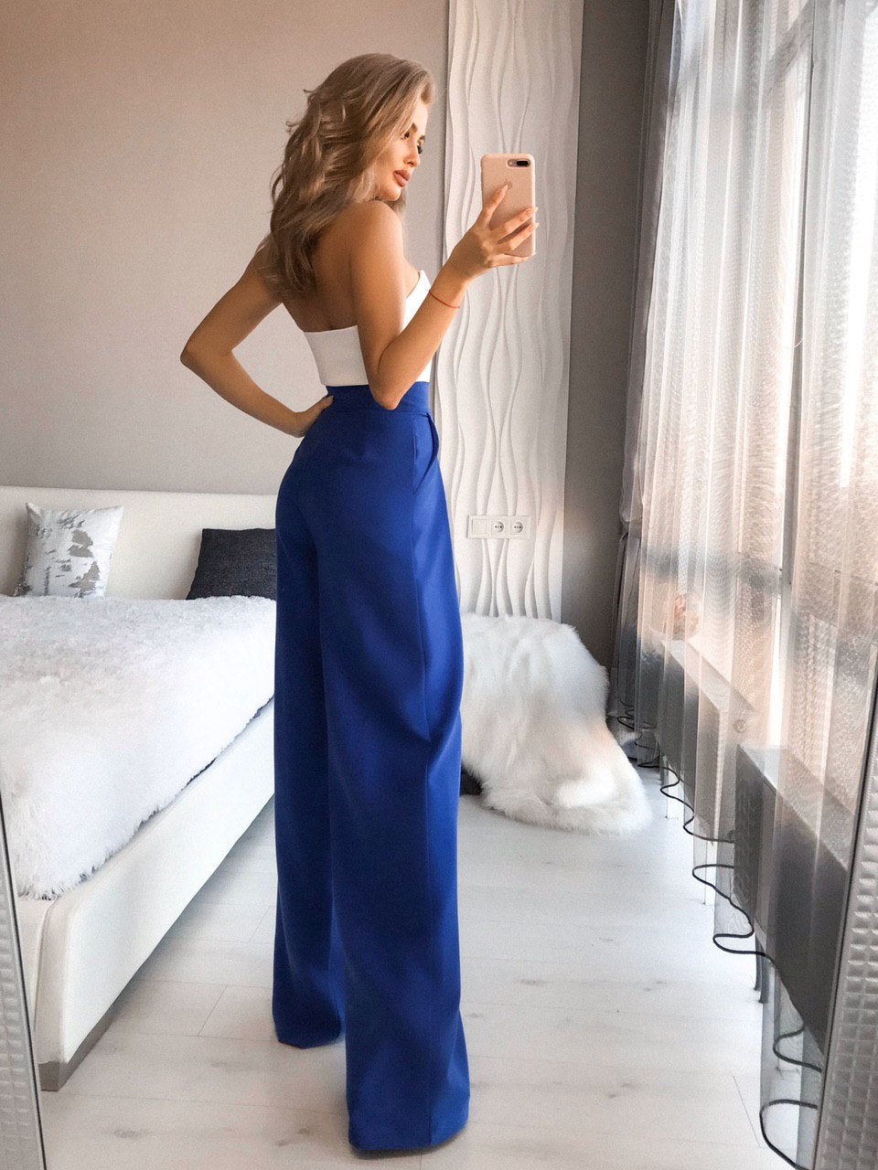 Blue palazzo pants